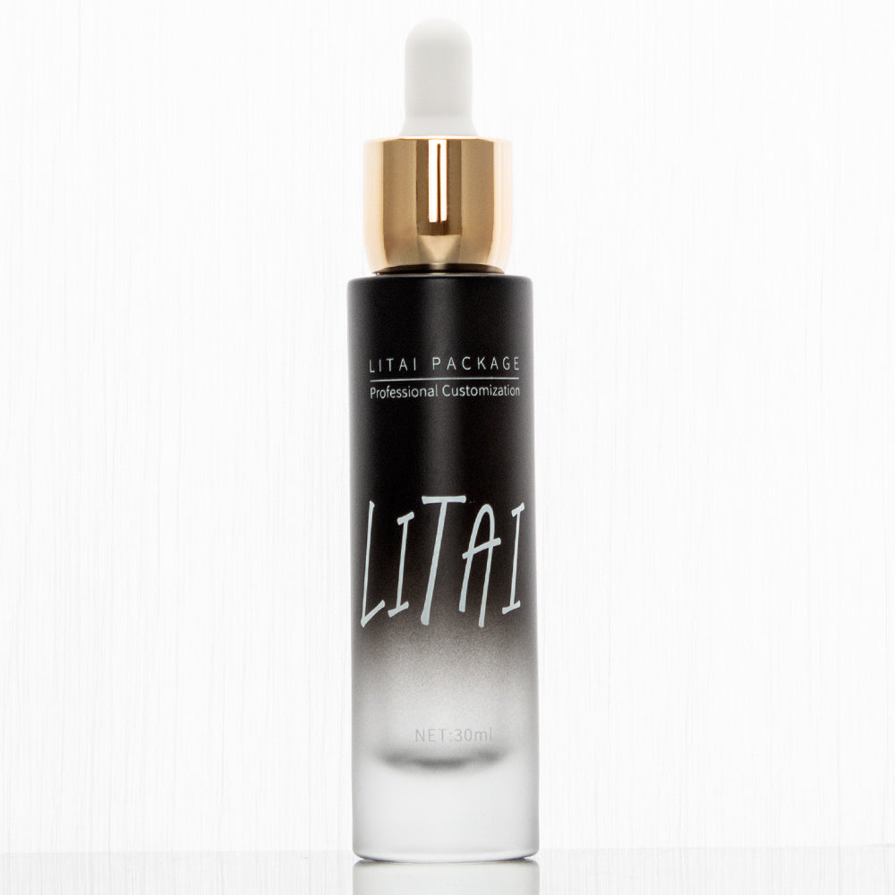 Custom Glass Dropper Bottle 30ml Face Cream Lotion Pump Serum Bottle with Golden Caps