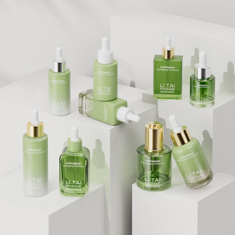 Custom 1 oz Hair Eye Essential Essence Packaging Skincare Serum Bottle 30ml Frosted Dropper Bottle with Box