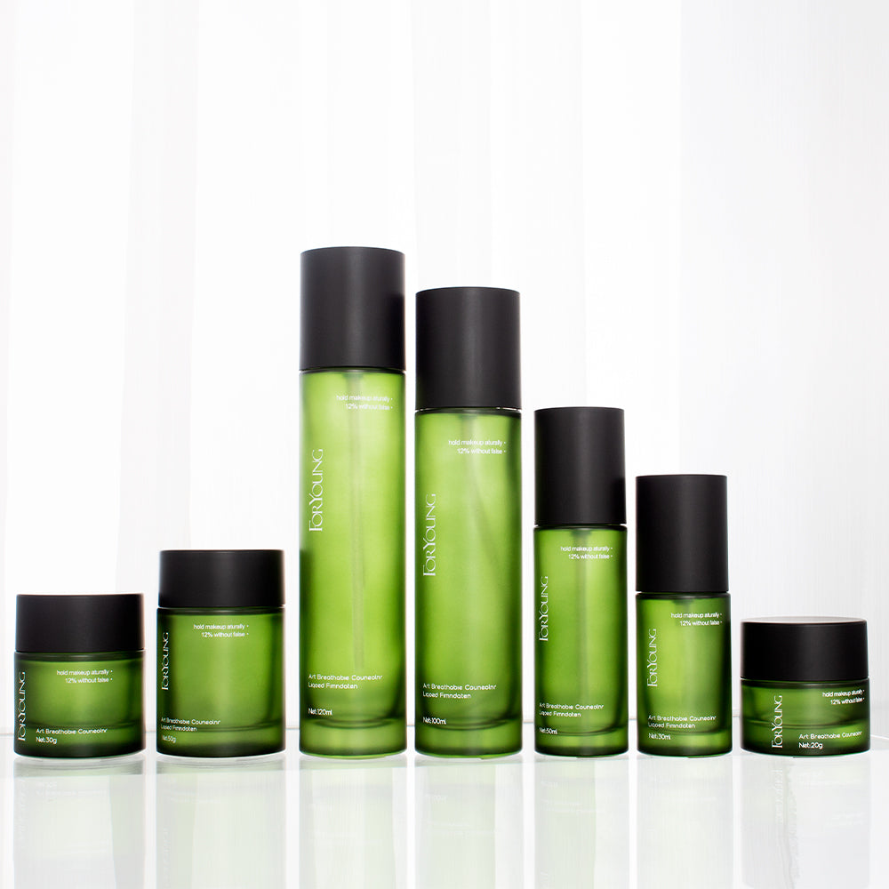 Luxury Glass Bottle Set 30ml 50ml 100ml 120ml Custom logo Cosmetic Container 30g 50g Cream Jar Packaging Skincare Bottle
