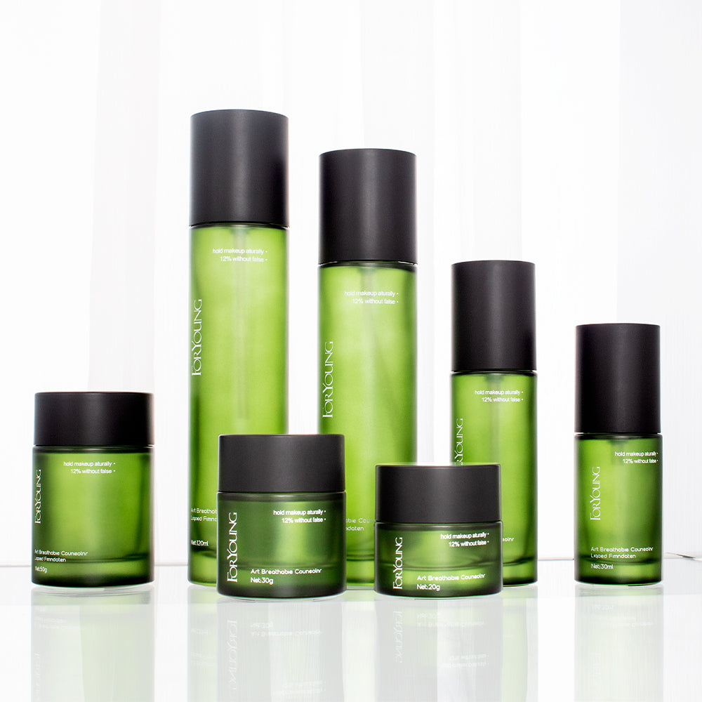Luxury Glass Bottle Set 30ml 50ml 100ml 120ml Custom logo Cosmetic Container 30g 50g Cream Jar Packaging Skincare Bottle