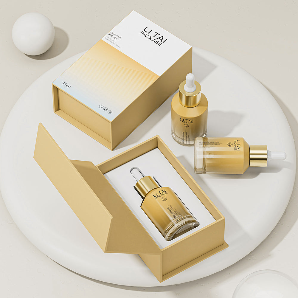 30ml 60ml 100ml Slanted Shoulder Customizable Serum Essential Oil Bottle Cosmetic Glass Dropper Bottle With Box Packaging