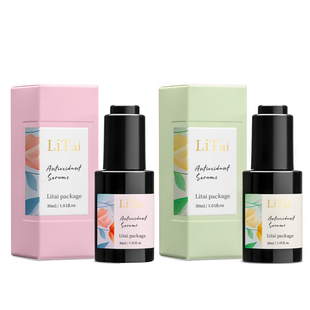 Pink 1oz 30ml Frosted Empty Flat Shoulder Hair Serum Glass Dropper Bottle With Box