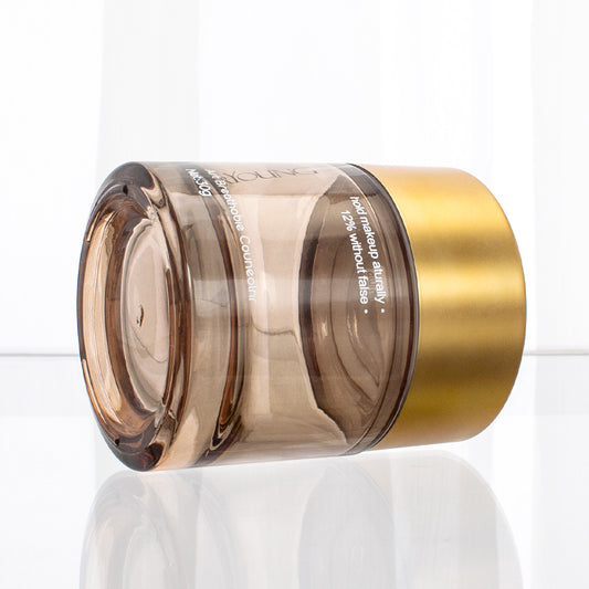 Cylindrical Skincare Glass Bottle Set 30ml 1oz 100ml Cosmetic Jar Shampoo Lotion Toner Spray Pump Bottle With Golden Cover