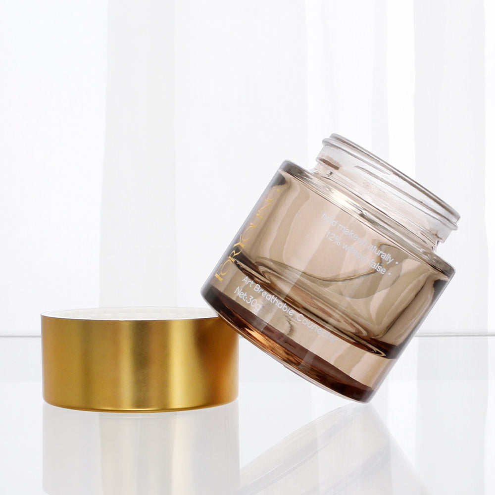 Cylindrical Skincare Glass Bottle Set 30ml 1oz 100ml Cosmetic Jar Shampoo Lotion Toner Spray Pump Bottle With Golden Cover