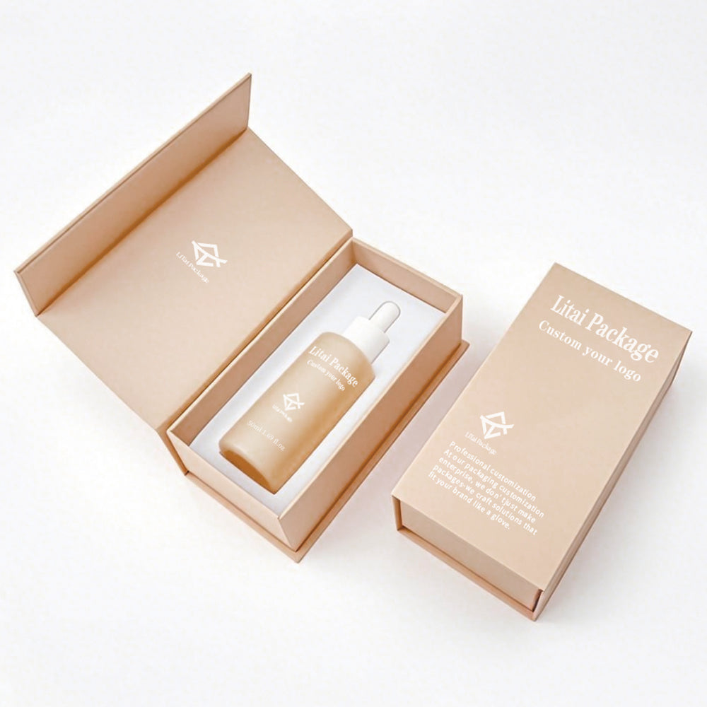 Custom Black Flat Shoulder 30ml 50ml 100ml Hair Oil Serum Skincare Frosted Glass Dropper Bottle with Packaging Gift Box