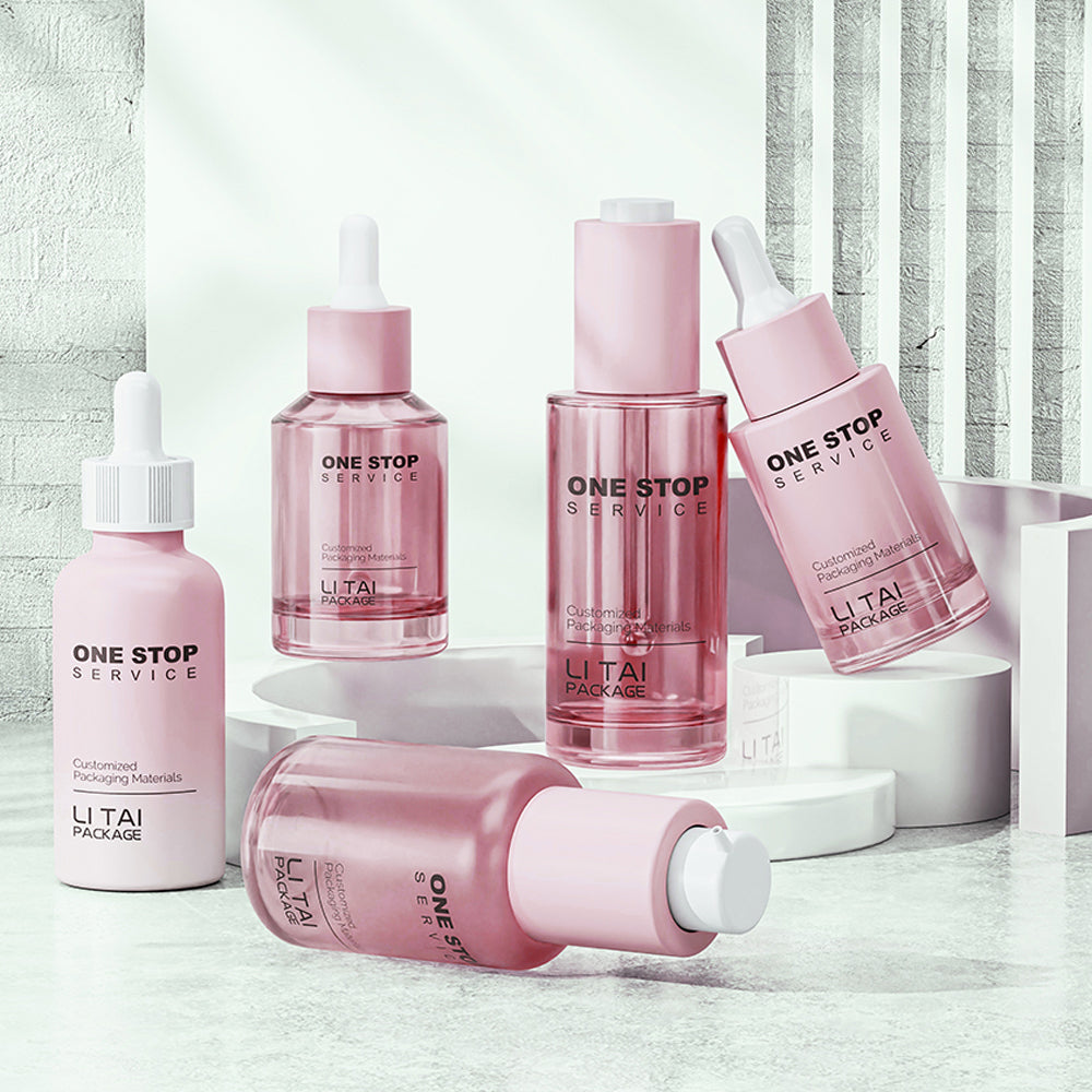 Custom 1 oz Hair Eye Essential Essence Packaging Skincare Serum Bottle 30ml Frosted Dropper Bottle with Box