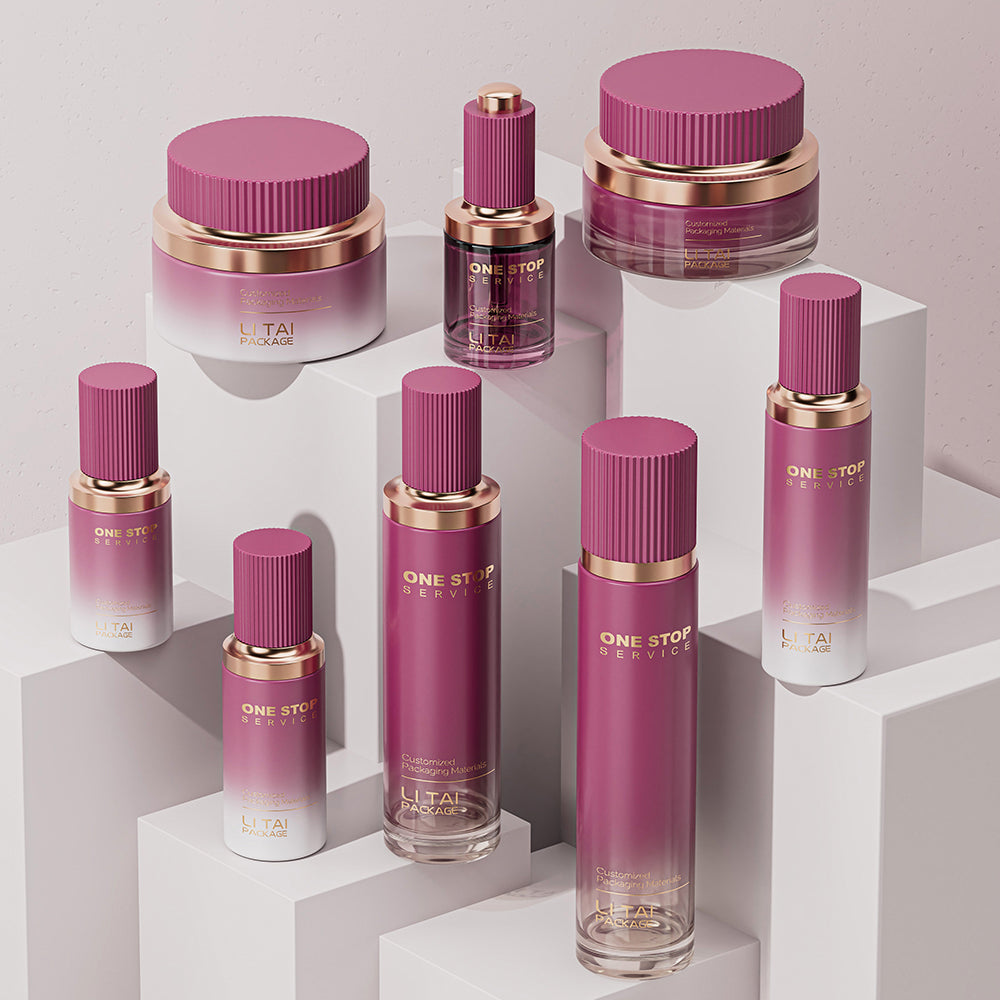 Skin Care Serum Packing Set 30ml 60ml 100ml Facial Custom Color Cosmetic Bottle and Jar With Box