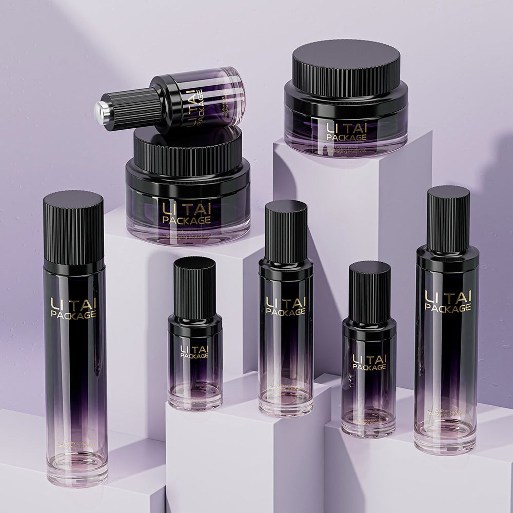 Skin Care Serum Packing Set 30ml 60ml 100ml Facial Custom Color Cosmetic Bottle and Jar With Box