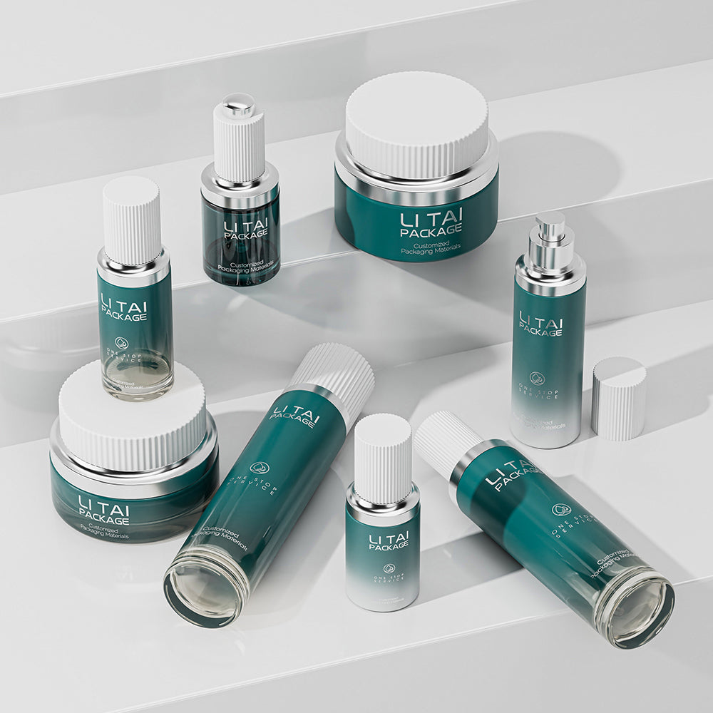 Skin Care Serum Packing Set 30ml 60ml 100ml Facial Custom Color Cosmetic Bottle and Jar With Box