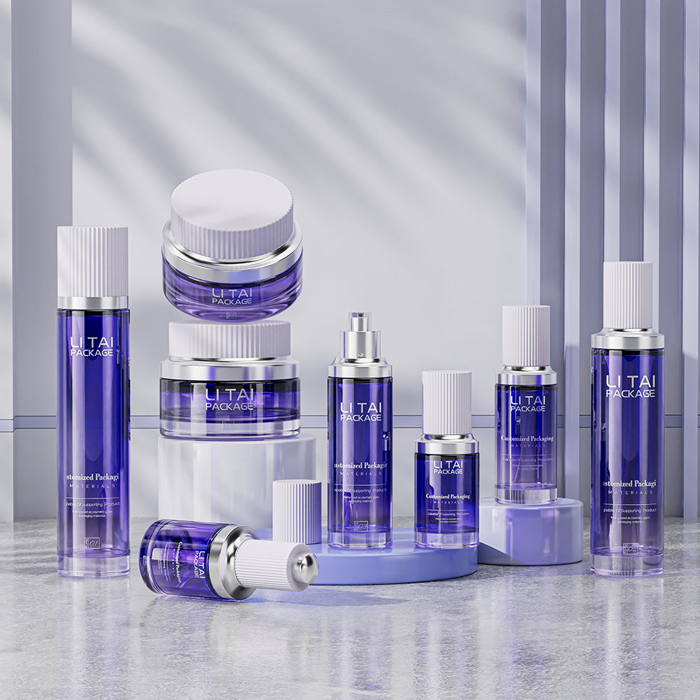 Skin Care Serum Packing Set 30ml 60ml 100ml Facial Custom Color Cosmetic Bottle and Jar With Box