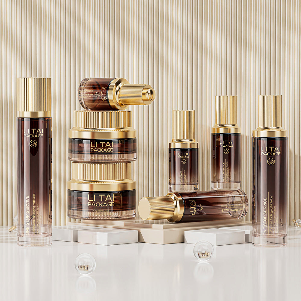 Skin Care Serum Packing Set 30ml 60ml 100ml Facial Custom Color Cosmetic Bottle and Jar With Box