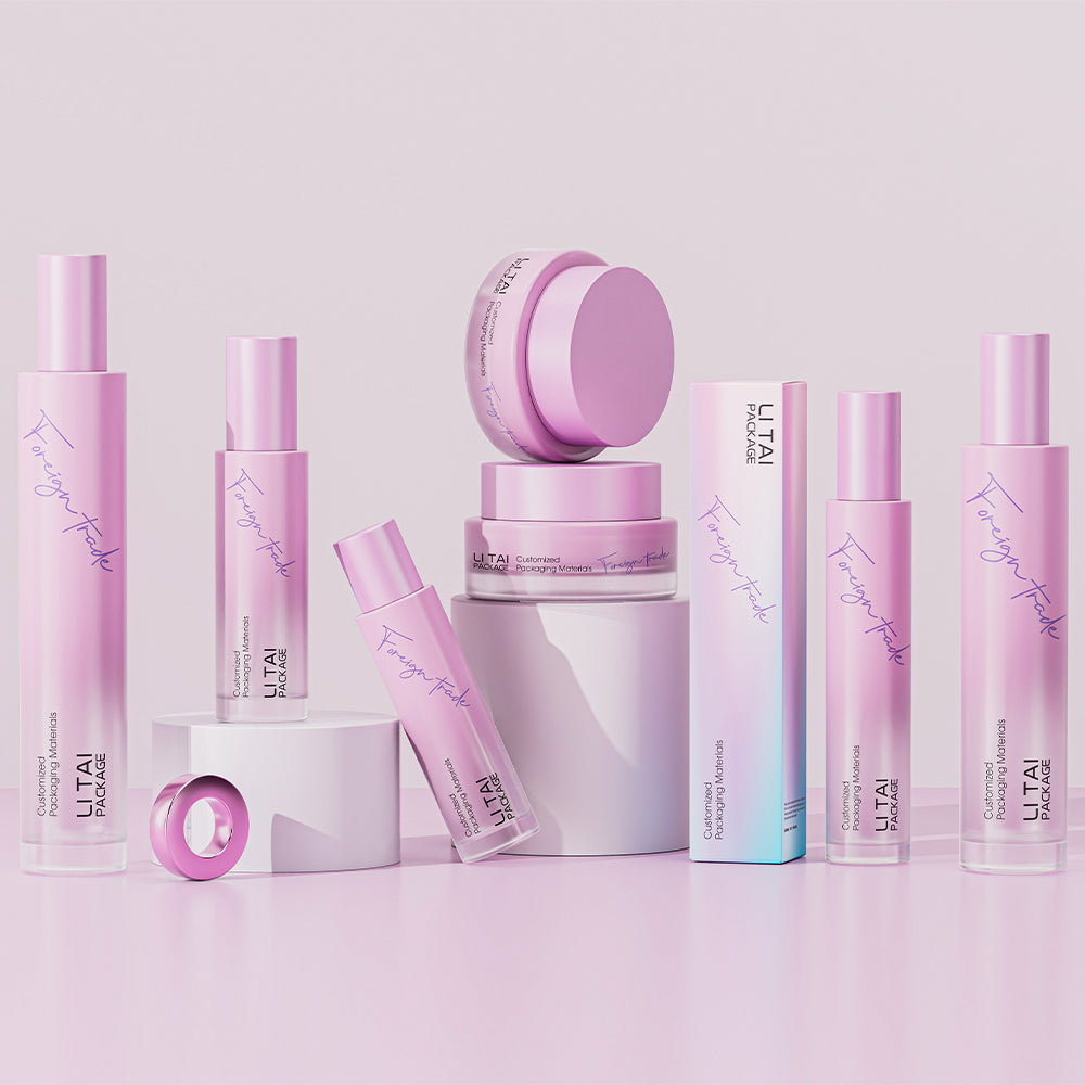 Luxury Round Tall Cylinder Cream Cosmetic Glass Bottle Pump Lotion Skincare Bottle