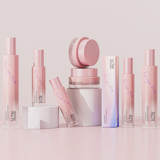 Luxury Round Tall Cylinder Cream Cosmetic Glass Bottle Pump Lotion Skincare Bottle