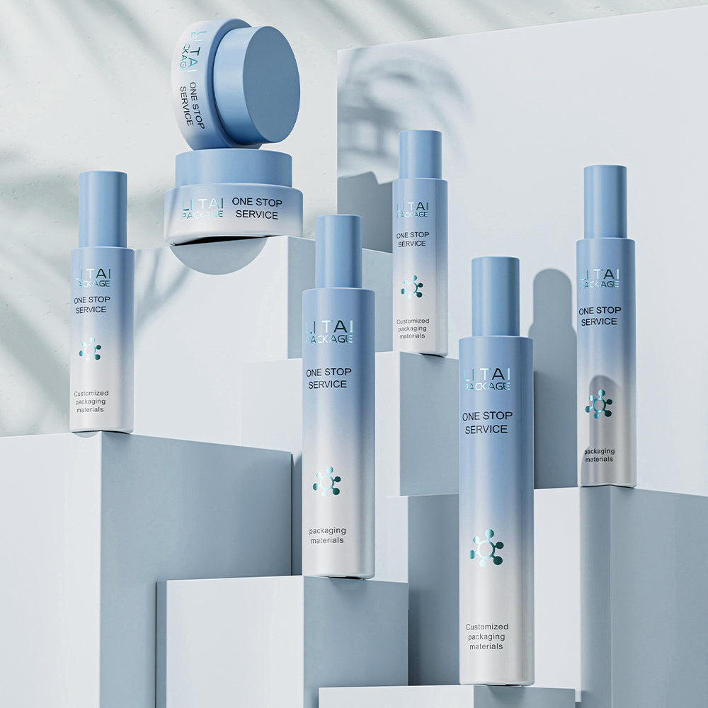 Luxury Round Tall Cylinder Cream Cosmetic Glass Bottle Pump Lotion Skincare Bottle