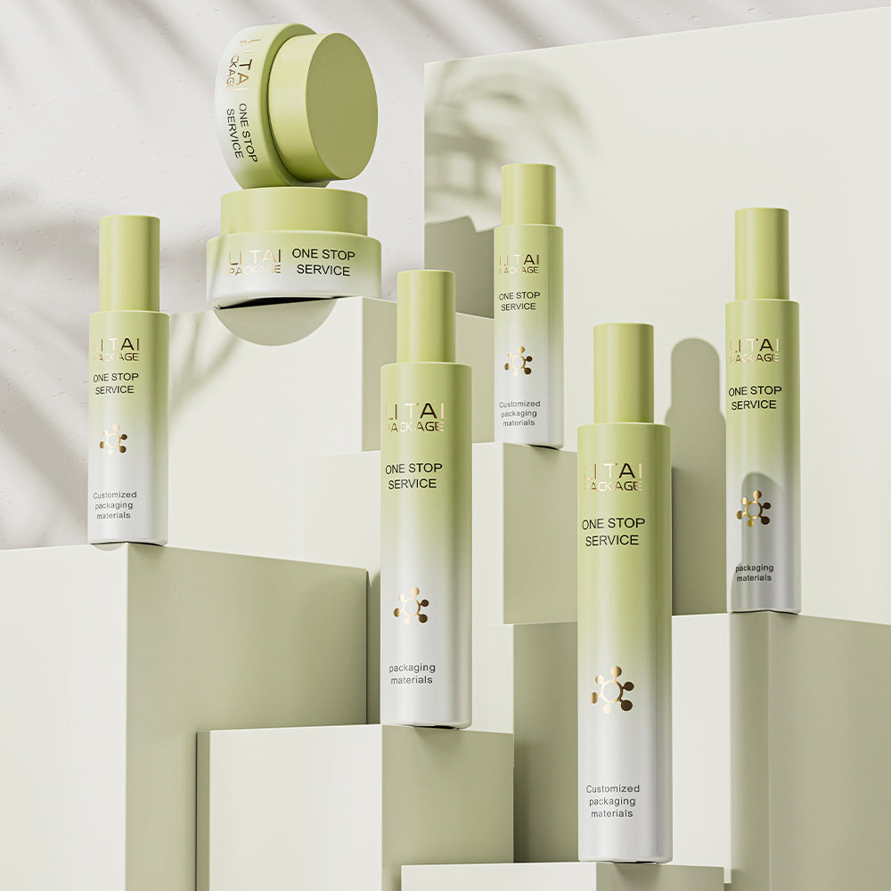 Luxury Round Tall Cylinder Cream Cosmetic Glass Bottle Pump Lotion Skincare Bottle