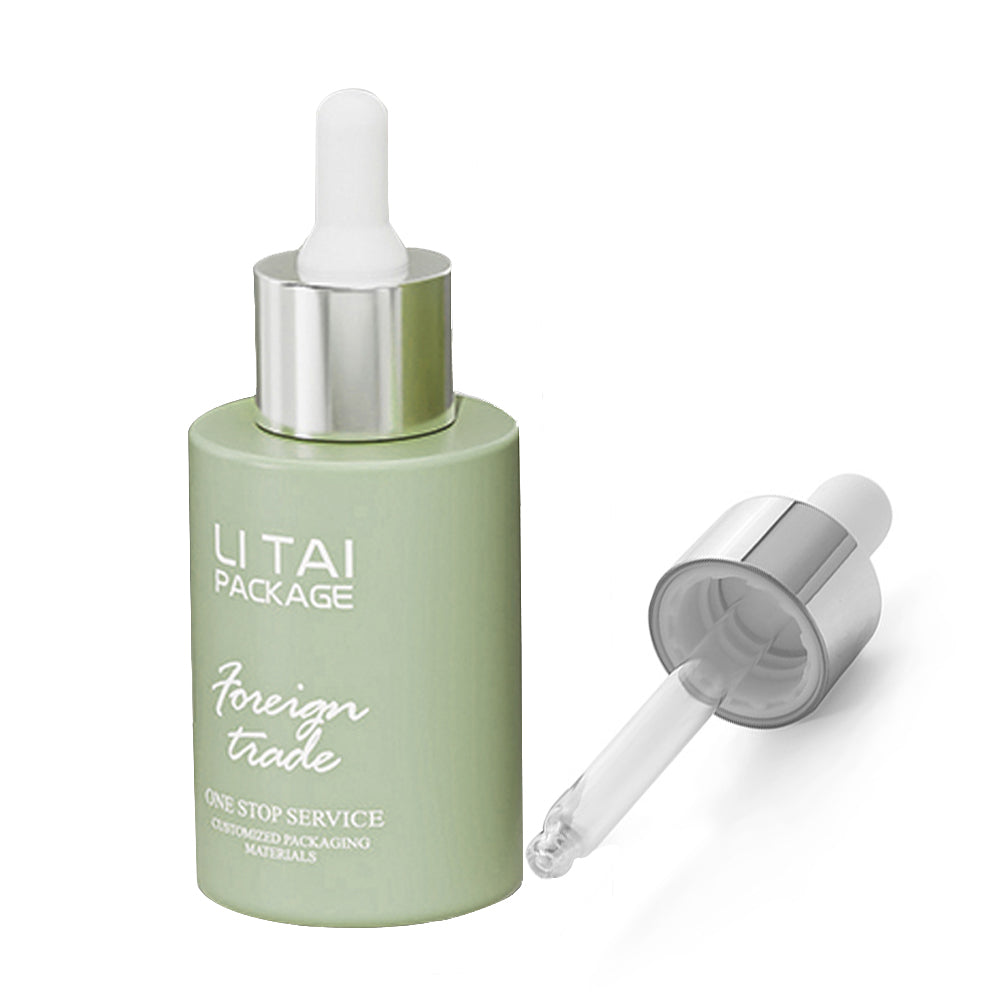 Custom Color Flat Shoulder Serum Essence Oil Dropper Bottle 20ml 30ml 50ml Glass Serum Bottle With Box