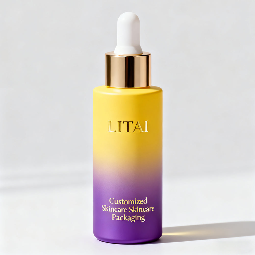 Luxury 20ml 30ml 50ml 100ml 1oz 2oz Gradient Color Glass Dropper Bottles for Skin Care Serum