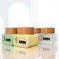 skincare face cream container packaging square 50ml Color glass cosmetic jar with bamboo lids