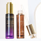 Slim Straight Flat Shoulder 30ml Essential Oil Serum Glass Bottle With Gold Push Button Dropper