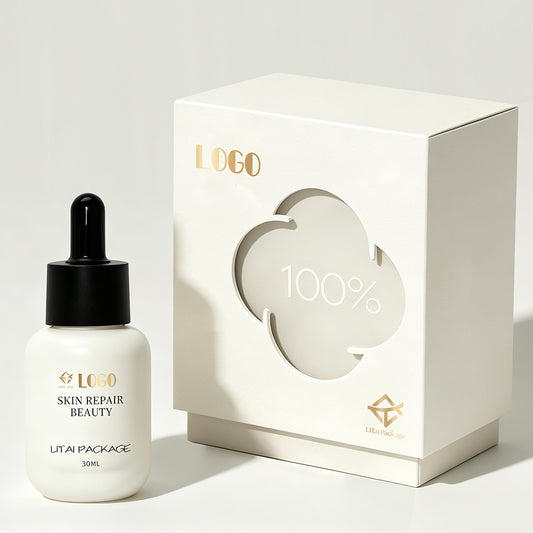 Luxury Matte White Glass Empty 30ml Essential Oil Serum Dropper Bottle with Box