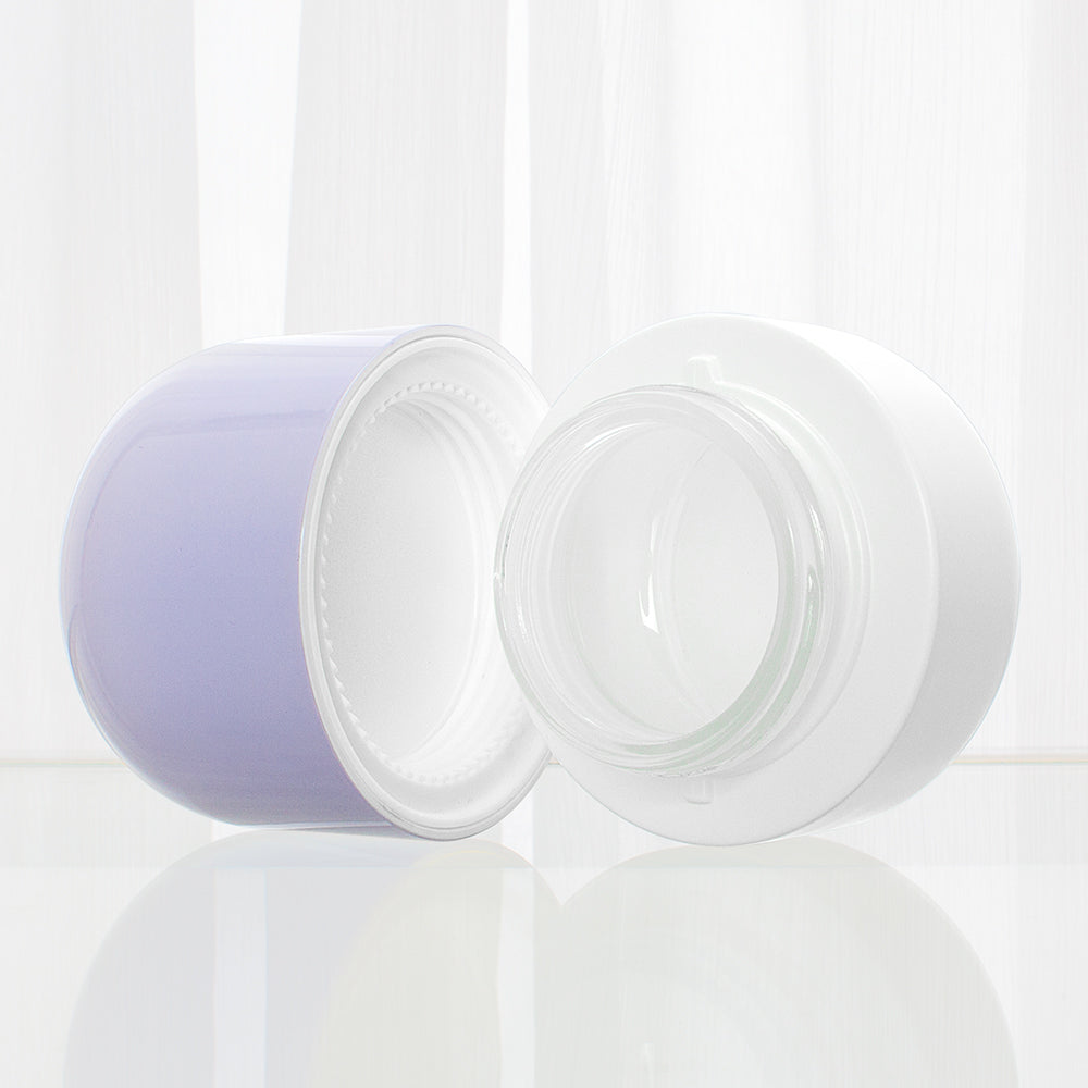 Luxury round cap cylindrical ball glass jar bottle 50g 40ml 100ml 120ml skincare cosmetic containers