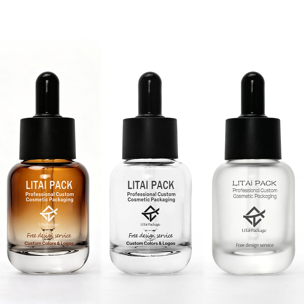 Luxury Matte White Glass Empty 30ml Essential Oil Serum Dropper Bottle with Box