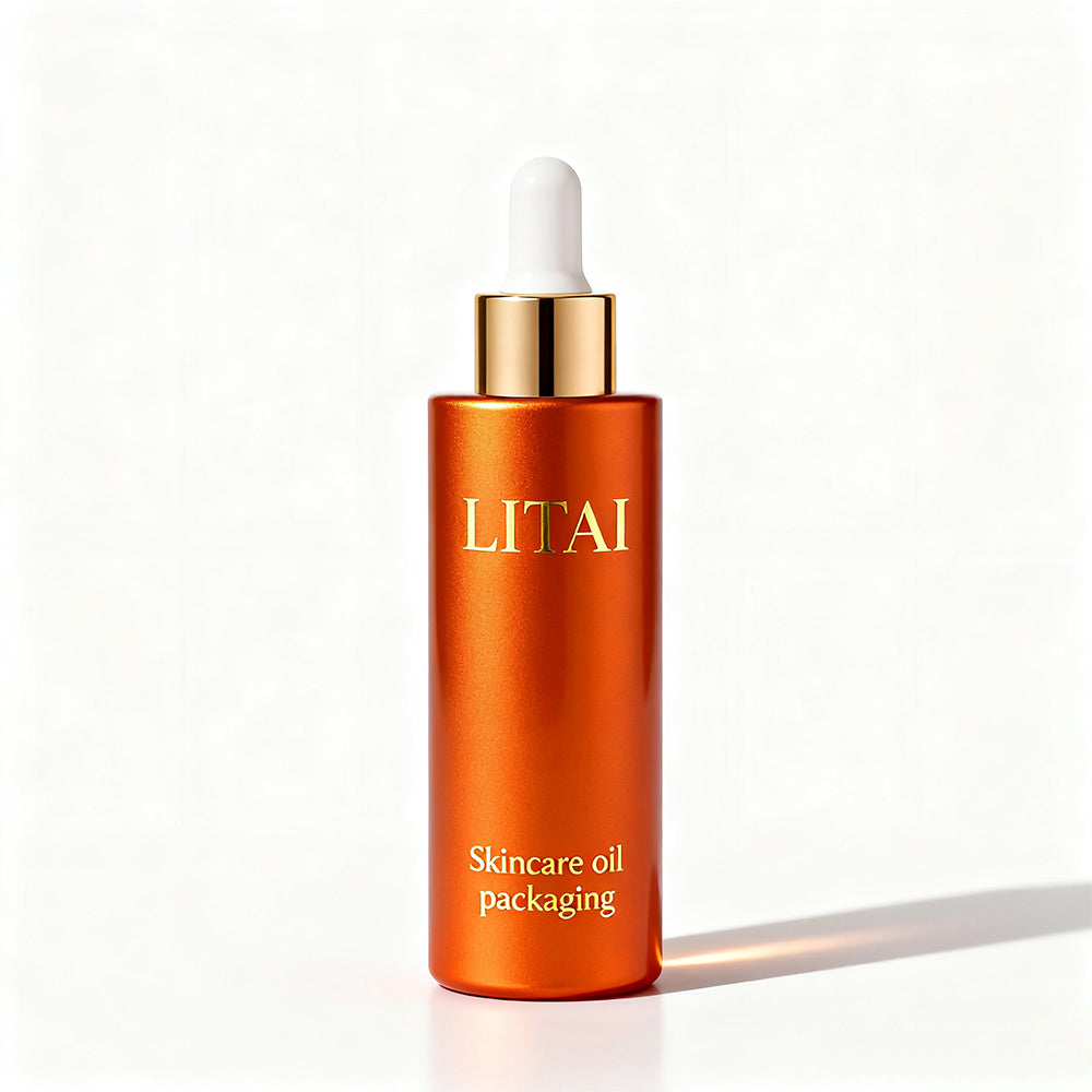 Customized Cosmetic Flat Shoulder Matte purple Glass Bottle With Dropper for Essential Oil Serum