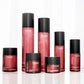 Luxury Matte White Frosted Wine Red Skincare Packaging Flat Shoulder Glass Jar Serum Bottle Set