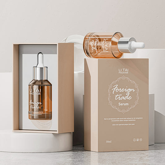 30ml 60ml 100ml Slanted Shoulder Customizable Serum Essential Oil Bottle Cosmetic Glass Dropper Bottle With Box Packaging
