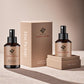 Unique 30 ml 60ml Hair Body Facial Oil Serum Bottle Custom Slanted Shoulder Black Glass Lotion Pump Bottle with Box