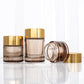 Cylindrical Skincare Glass Bottle Set 30ml 1oz 100ml Cosmetic Jar Shampoo Lotion Toner Spray Pump Bottle With Golden Cover