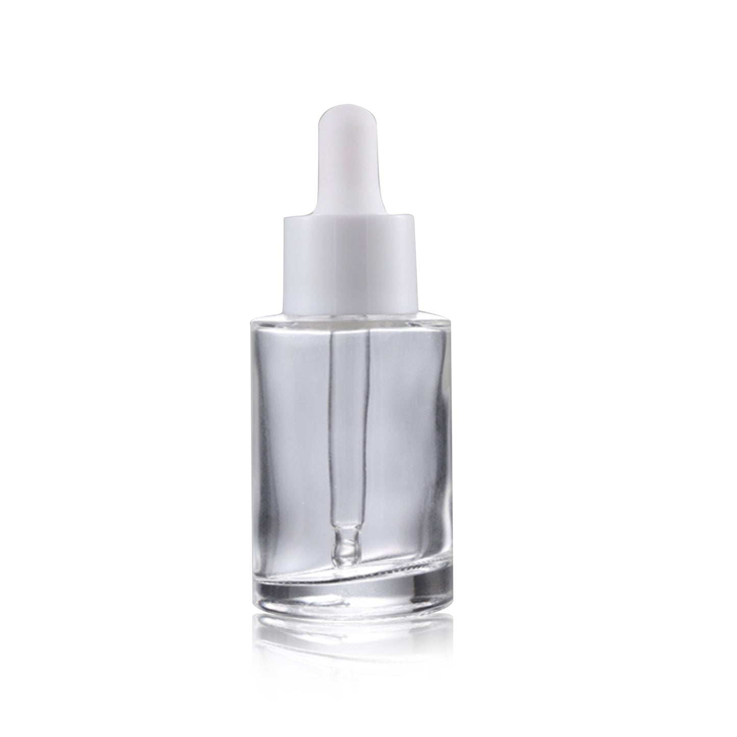 1oz Thick Bottom Flat Essential Oil Dropper Face Serum Bottle