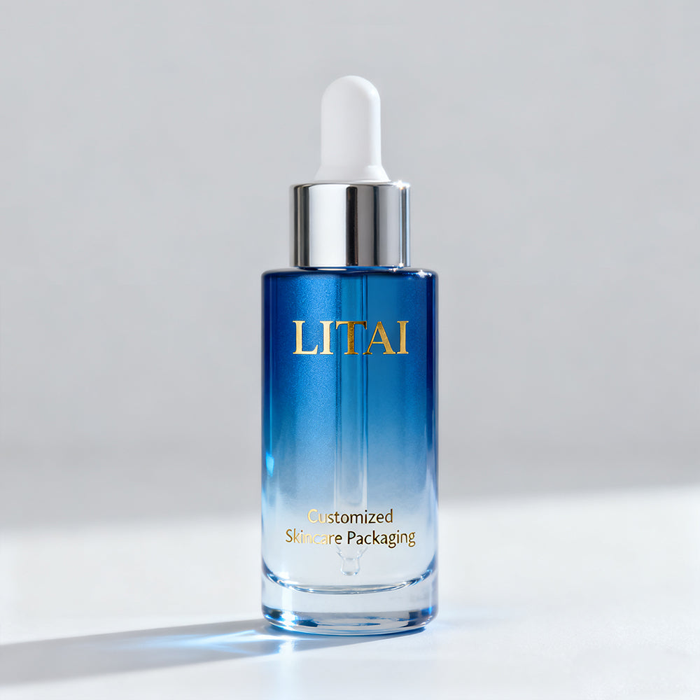 100 ml Cuticle Hair Gradient Transparent Glass Serum Dropper Bottle Essential Oil Bottle With Glass Pipette