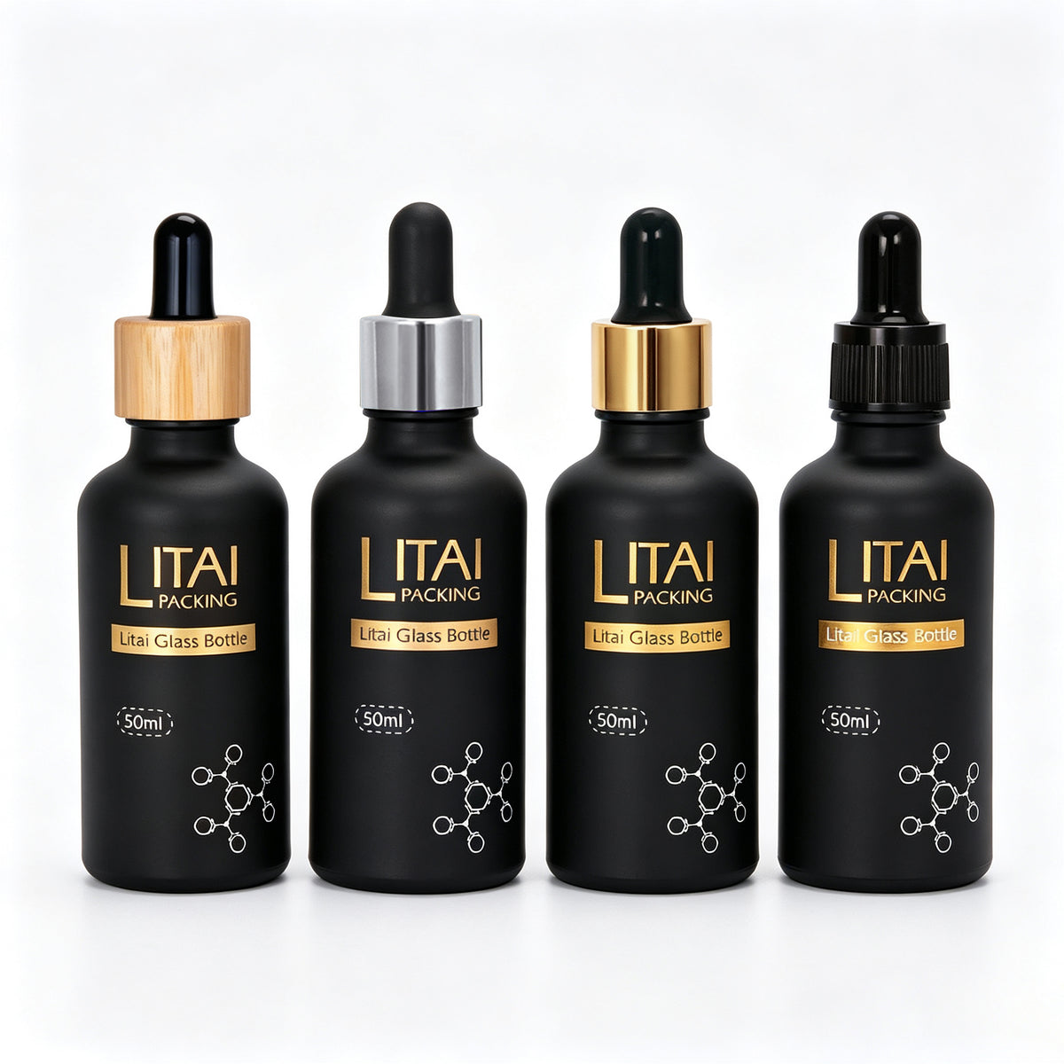 Wholesale Serum Bottles with Sandblasted Black Finish & Kraft Paper Tubes 15ml 30ml 50ml Glass Dropper Bottles with Box