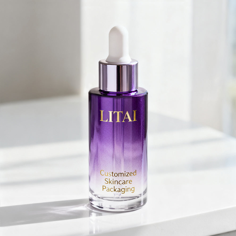 100 ml Cuticle Hair Gradient Transparent Glass Serum Dropper Bottle Essential Oil Bottle With Glass Pipette