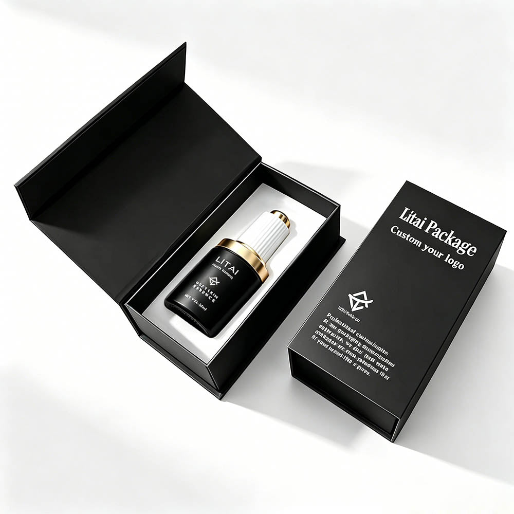 Sandblasted Black Finish Empty 30ml 1oz Glass Dropper Bottles with Package Box