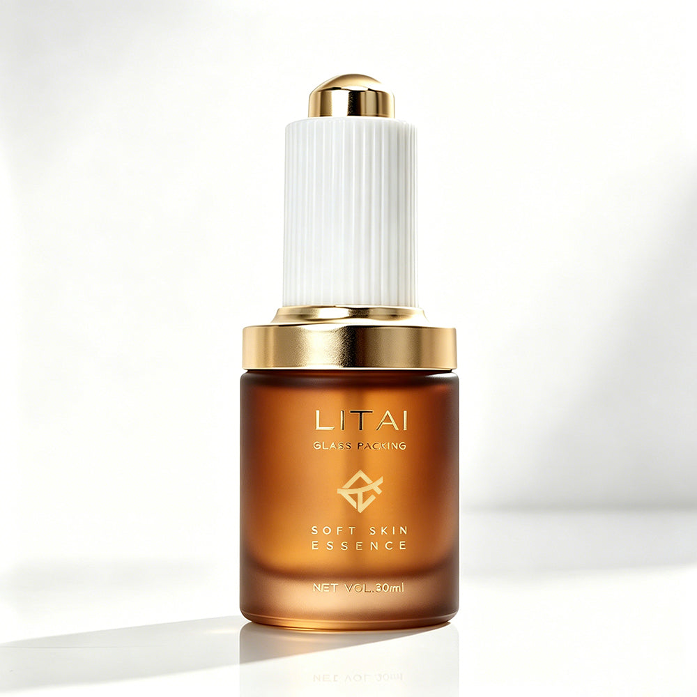 Amber Glass Skin Care Essential Oil Dropper Bottles with Custom Packaging Box