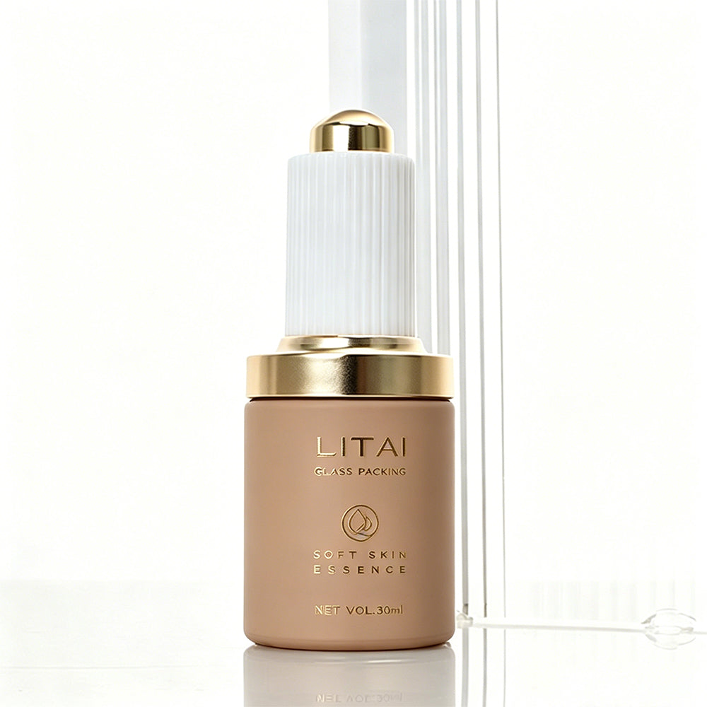 Brown 30ml Glass Dropper Bottle with Box Empty Skincare Serum Bottle for Essential Oil Perfume Hair Face Care Packaging