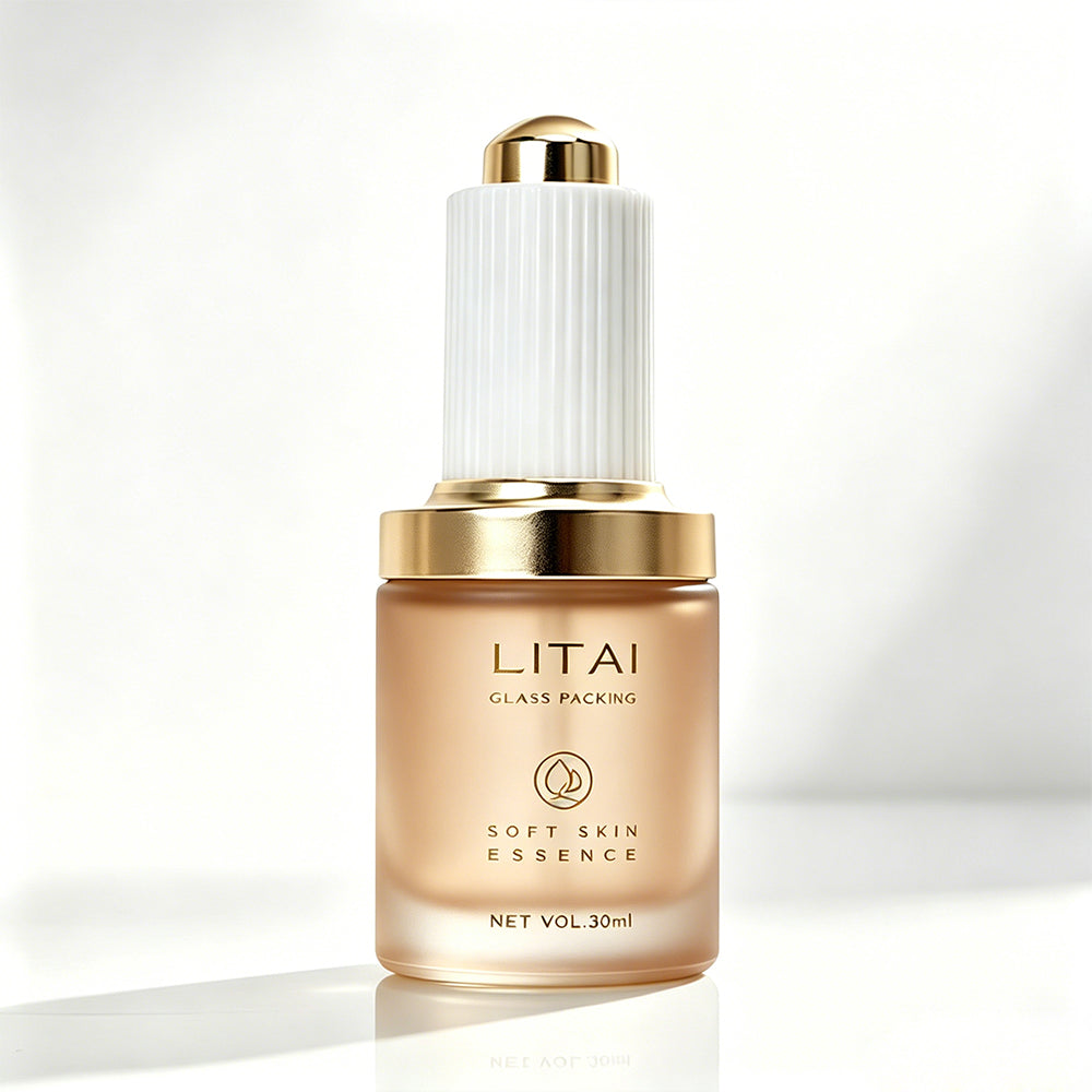 Brown 30ml Glass Dropper Bottle with Box Empty Skincare Serum Bottle for Essential Oil Perfume Hair Face Care Packaging
