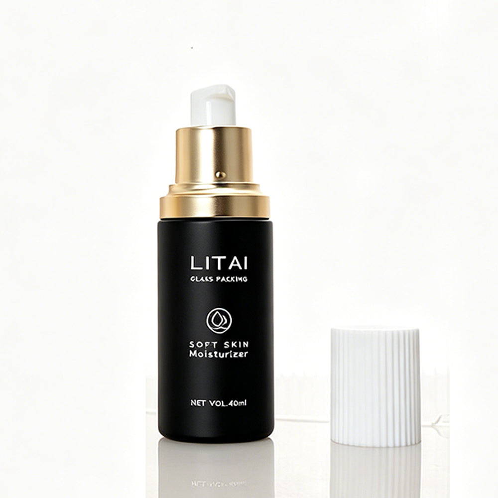 30ml 60ml 100ml 120ml Empty Cream Pump Dropper Serum Oil Bottle Matte Black Glass Bottle Pump Lotion Skincare Packaging Sets