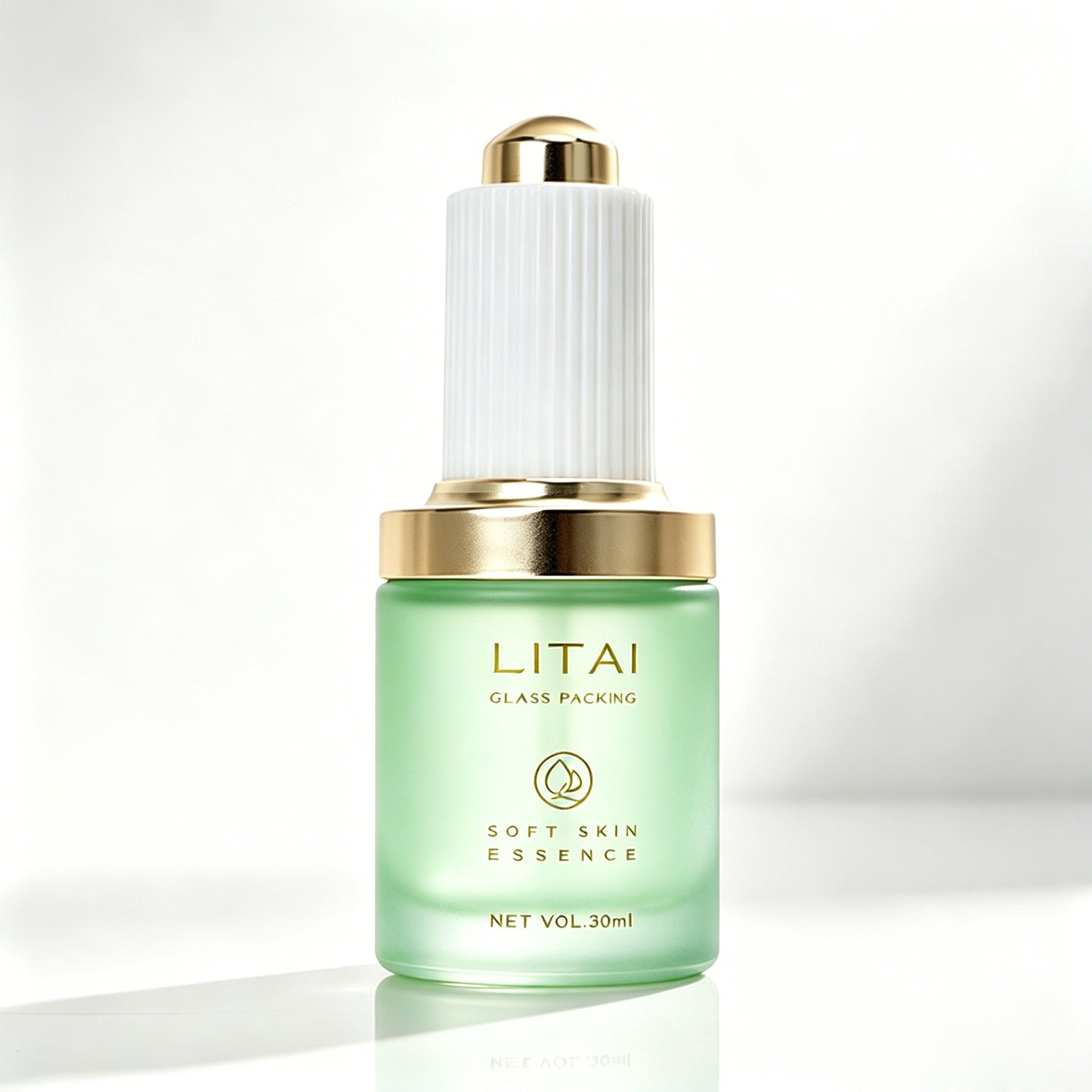 Empty Frosted Green Glass Cream Cosmetic Pump Bottle Luxury 100 ml 30ml Pump Dropper Spray Bottle Cosmetics
