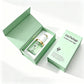 Custom Dark Green 1oz Empty 30ml Facial Oil Glass Bottles With Push Button Dropper Serum Glass Bottle With Box