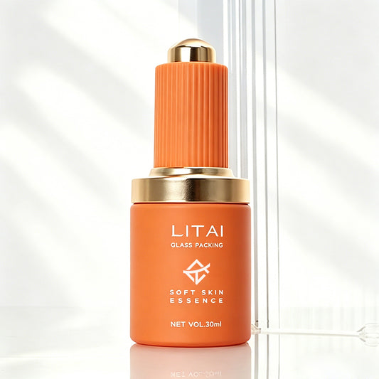 Custom Logo Round 30ml 1oz Empty Orange Glass Dropper Bottle With Gift Magnetic Box