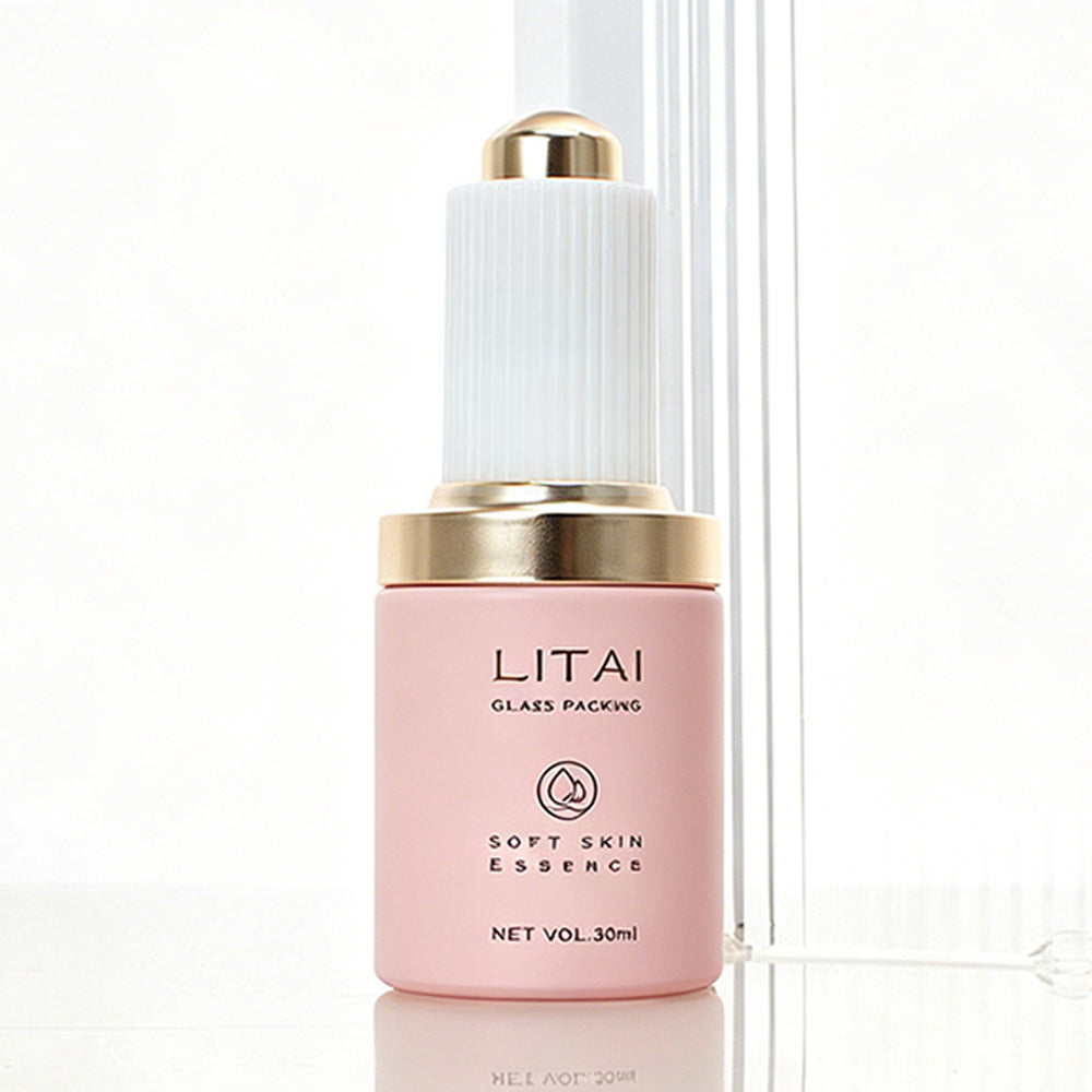 Luxury Custom Empty 1oz 30ml Matte Pink Beard Hair Oil Serum Glass Dropper Bottle With Package Box