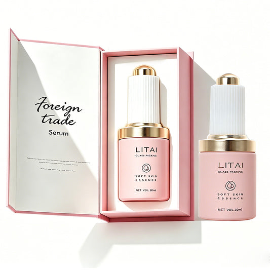 Luxury Custom Empty 1oz 30ml Matte Pink Beard Hair Oil Serum Glass Dropper Bottle With Package Box