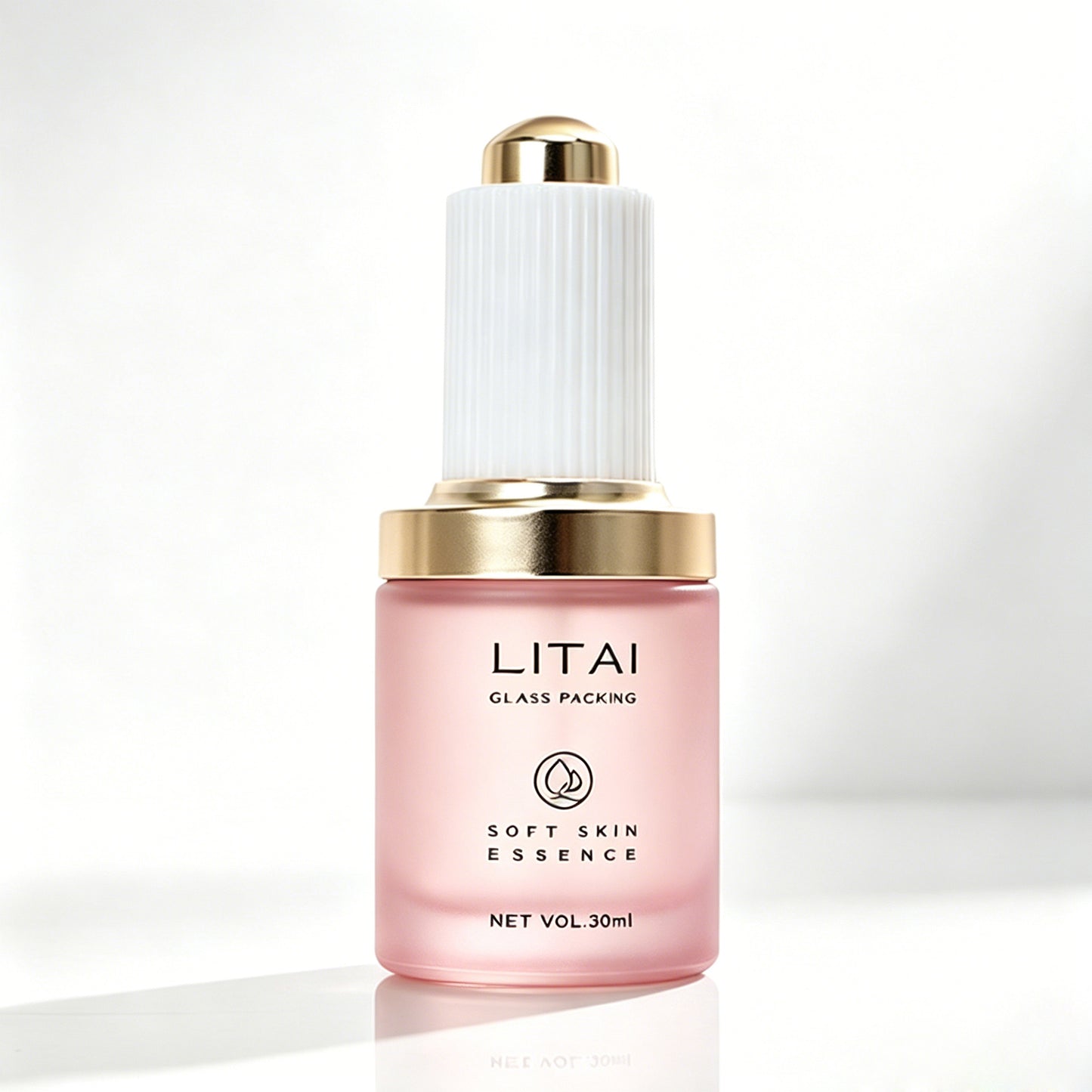 Custom 30ml 1oz Serum Oil Bottle Luxury Transparent Pink Matte Frosted Glass Dropper Bottles With Magnetic Packaging Box