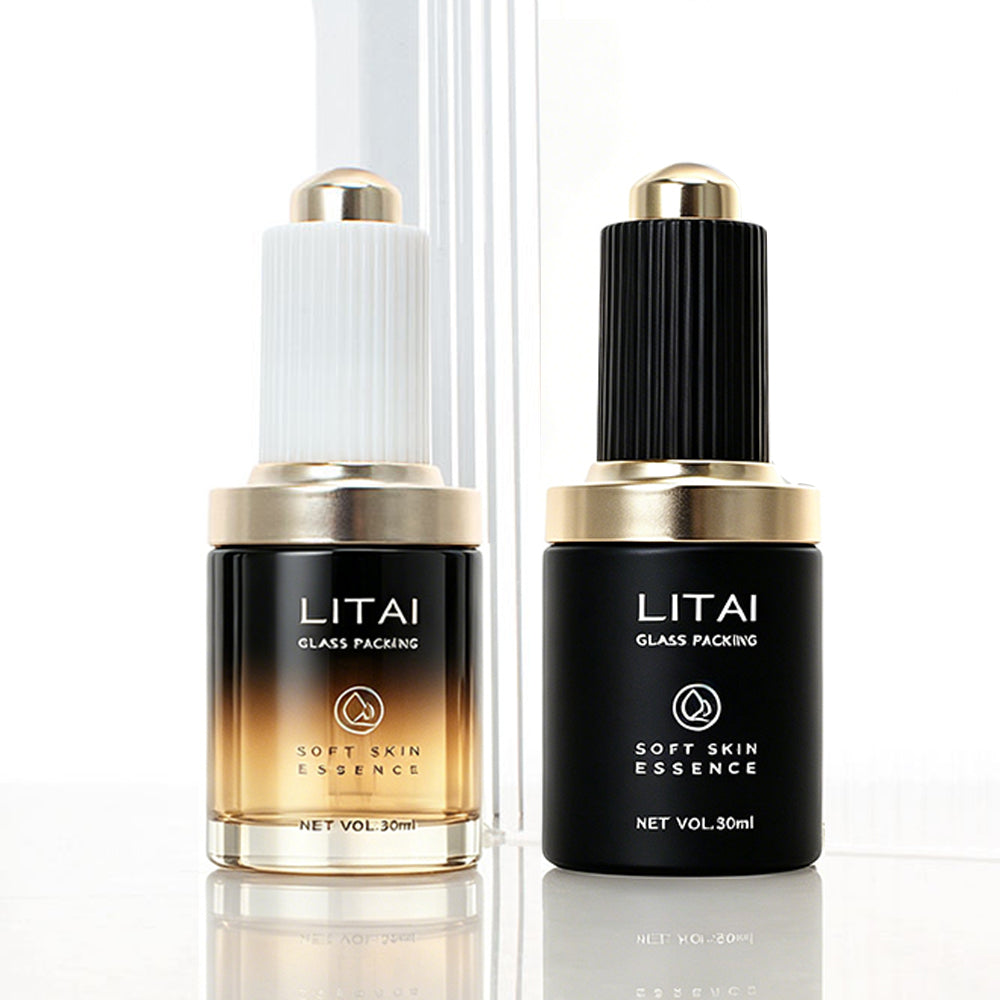 Luxury 30ml 1oz Empty Skincare Serum Oil Dropper Bottle with Push Button Dropper
