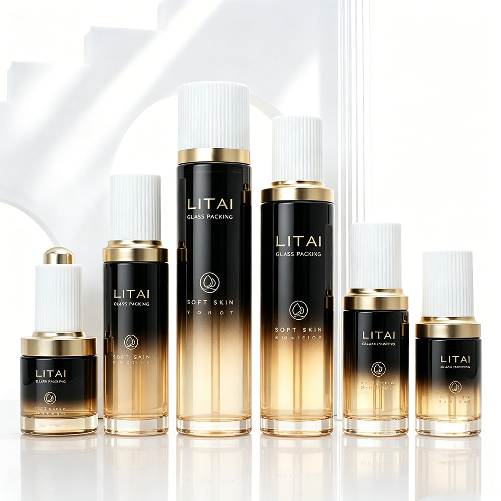 Luxury 30ml 1oz Empty Skincare Serum Oil Dropper Bottle with Push Button Dropper