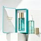 Custom Empty Blue 1oz 30ml 50ml 100ml Beard Hair Oil Serum Glass Pump Bottle With Package Box