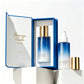 Custom Empty Blue 1oz 30ml 50ml 100ml Beard Hair Oil Serum Glass Pump Bottle With Package Box